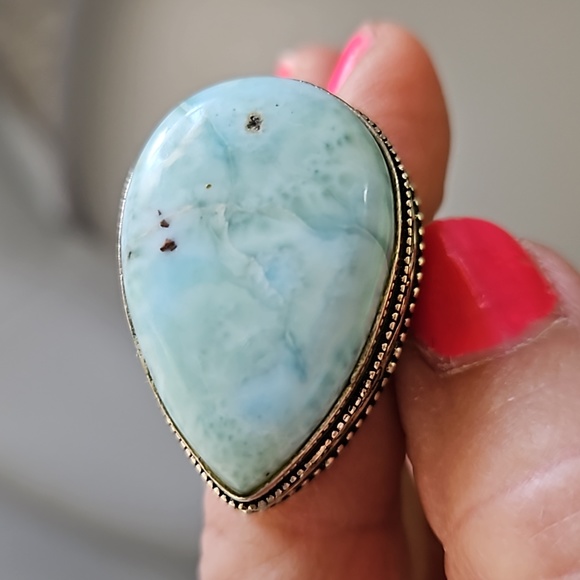 Carribian Larimar 925 Ring - Picture 4 of 4